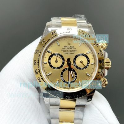 FH Factory 1:1 Copy Gain Weight Rolex Gold Daytona 4131 Chronograph Two-tone Watch 